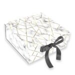 Gift N Greet 1Pcs Medium Multipurpose Gift Box Decorative Folding Paper Gift Box with Ribbon | Paper Gift Hamper Boxes for christmas wedding Return Gifts, | gift boxes for Return Gifting (White Rigid Box)