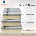 Gift N Greet Gift Box Sets Of-3 Luxury Gift Box Set with Ribbon for Packaging Multipurpose Gift Hampers | Boxes for Presents Diwali Christmas Wedding Birthdays Special Occasions (Silver) - Image 7