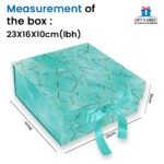 Gift N Greet 1Pcs Large Multipurpose Gift Box Decorative Folding Paper Gift Box with Ribbon | Paper Gift Hamper Boxes for christmas wedding Return Gifts, | gift boxes for Return Gifting (Green Rigid Box) - Image 2