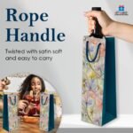 Gift N Greet Wine Bottle Gift Bags with Rope Handle (Set Of- ) | Designer Paper Wine Bags | wine bottle holder bag for Parties & Gifting | Floral Theme - Image 3