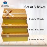 Gift N Greet Gift Box Sets Of-3 Luxury Gift Box Set with Ribbon for Packaging Multipurpose Gift Hampers | Boxes for Presents Diwali Christmas Wedding Birthdays Special Occasions (Gold) - Image 7