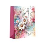 Gift N Greet Paper Gifts Bags with Rope Handle | ( Pack Of  )| 230 GSM Strong Paper | Floral Designer Bag | Eco-Friendly & Reusable | Twist Lock Handle | Gifts holder bag for Parties & Gifting