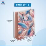 Gift N Greet Paper Gifts Bags with Rope Handle | ( Pack Of  )| 230 GSM Strong Paper |Feather Design Party Bag | Paper Goodie Bags | Gift Bags For Return Gifts | Gifting,Weddings,Birthday,Holiday Presents - Image 5