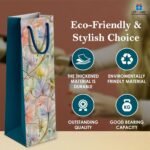 Gift N Greet Wine Bottle Gift Bags with Rope Handle (Set Of- ) | Designer Paper Wine Bags | wine bottle holder bag for Parties & Gifting | Floral Theme - Image 2