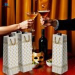 Gift N Greet Wine Bottle Gift Bags with Rope Handle (Set Of- ) | Designer Paper Wine Bags | wine bottle holder bag for Parties & Gifting | Traditional Theme - Image 3