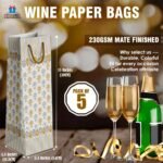Gift N Greet Wine Bottle Gift Bags with Rope Handle (Set Of- ) | Designer Paper Wine Bags | wine bottle holder bag for Parties & Gifting | Traditional Theme - Image 2
