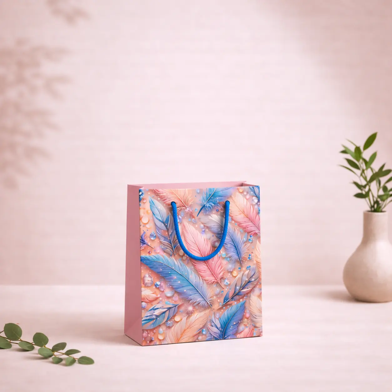 Paper Gift Bags – Feather Design (Nano) Display Shot Paper Gift Bags – Feather Design (Nano) Display Shot