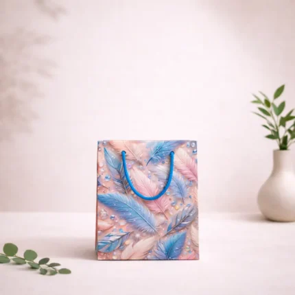 Paper Gift Bags – Feather Design (Nano) Front Shot