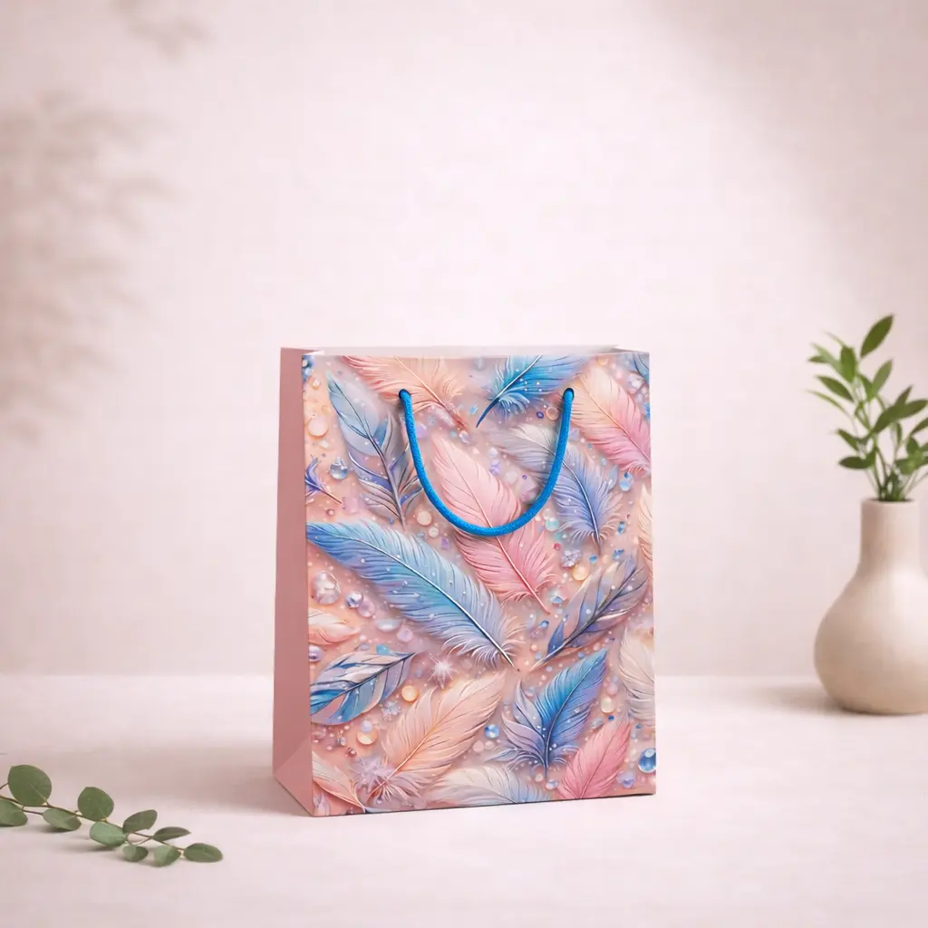 Paper Gift Bags – Feather Design (Small) Display Shot Paper Gift Bags – Feather Design (Small) Display Shot