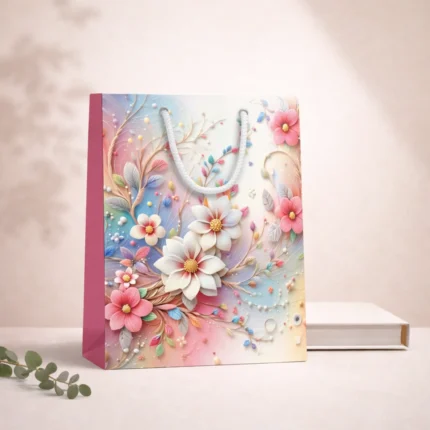 Paper Gift Bags – Floral Design (Medium) Display Shot