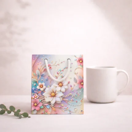 Paper Gift Bags – Floral Design (Nano) Front Shot