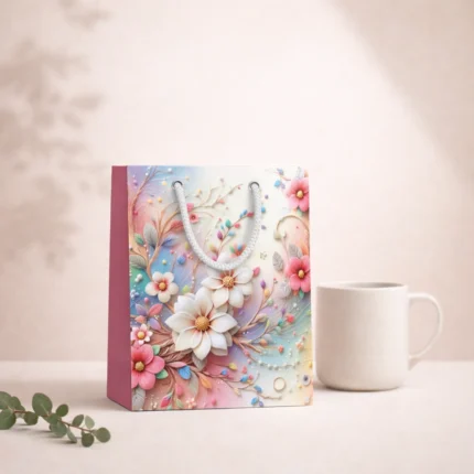 Paper Gift Bags – Floral Design (Small) Display Shot