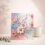 Paper Gift Bags with Rope Handle | Floral Design (Small) – Gift Packaging India - Image 2