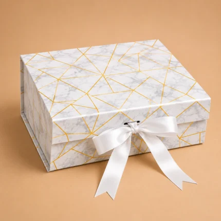 Foldable Box Marble - Closed - White