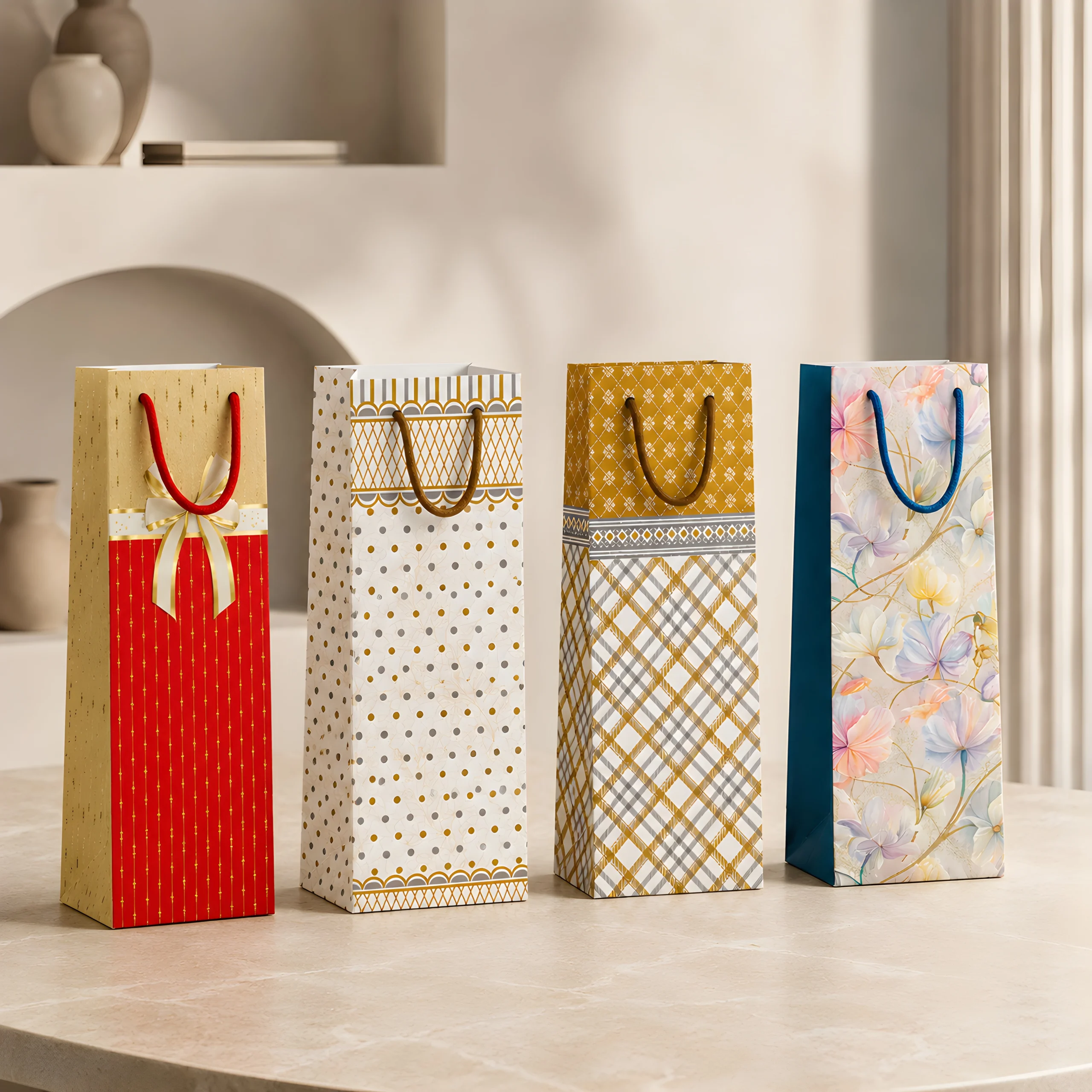 Wine Bottle Paper Bags-GitnGreet