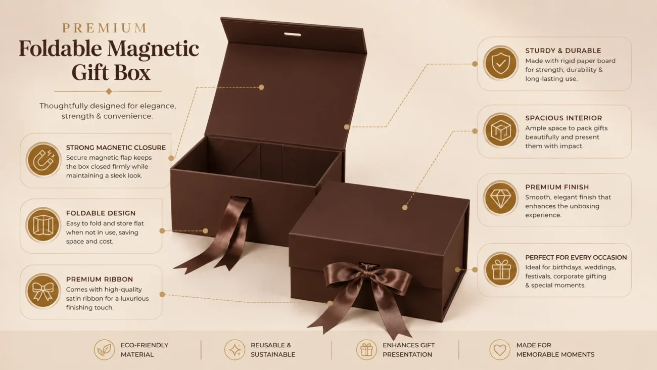 Foldable Magnetic Lid Boxes