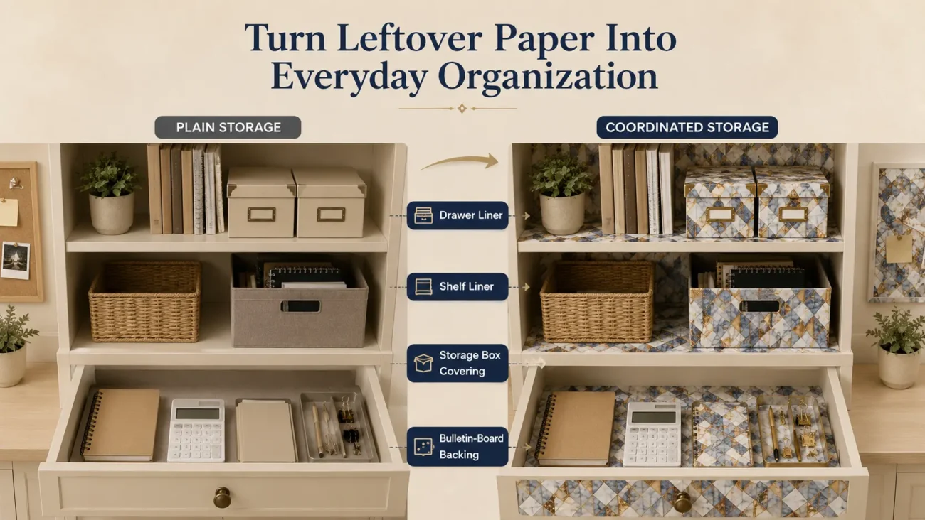 Leftover Wrapping Paper Ideas for Organization