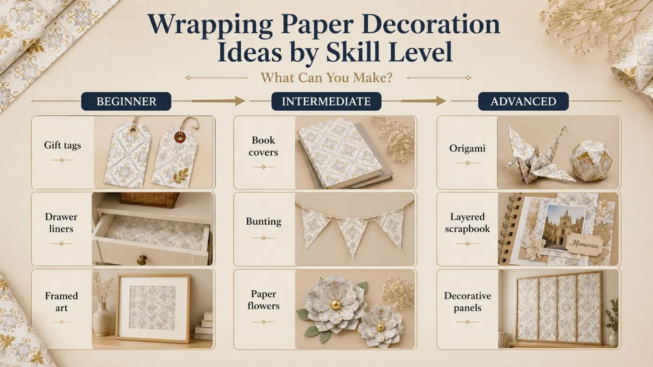 Wrapping Paper Decoration Ideas by Skill Level